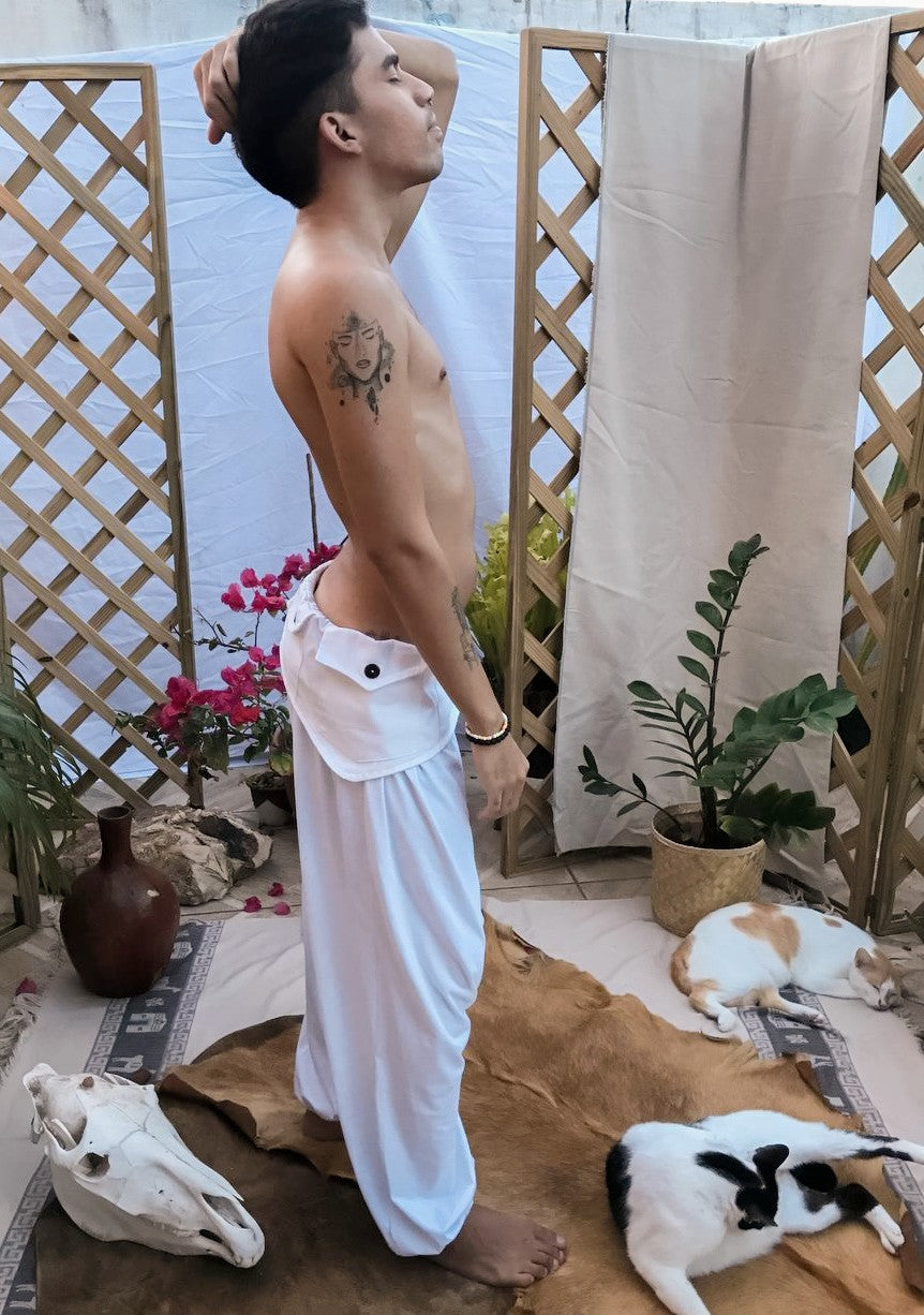 Thai Pants with Cartridge - White