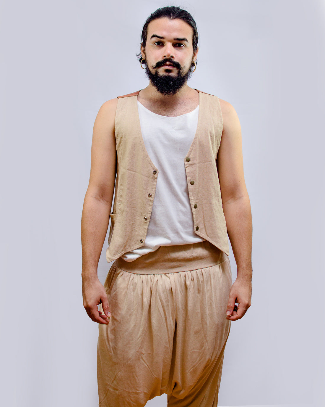 Thai Pants with Linen - Beige