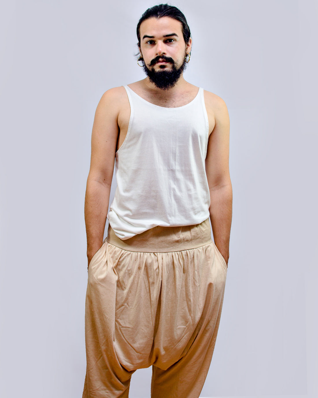 Thai Pants with Linen - Beige