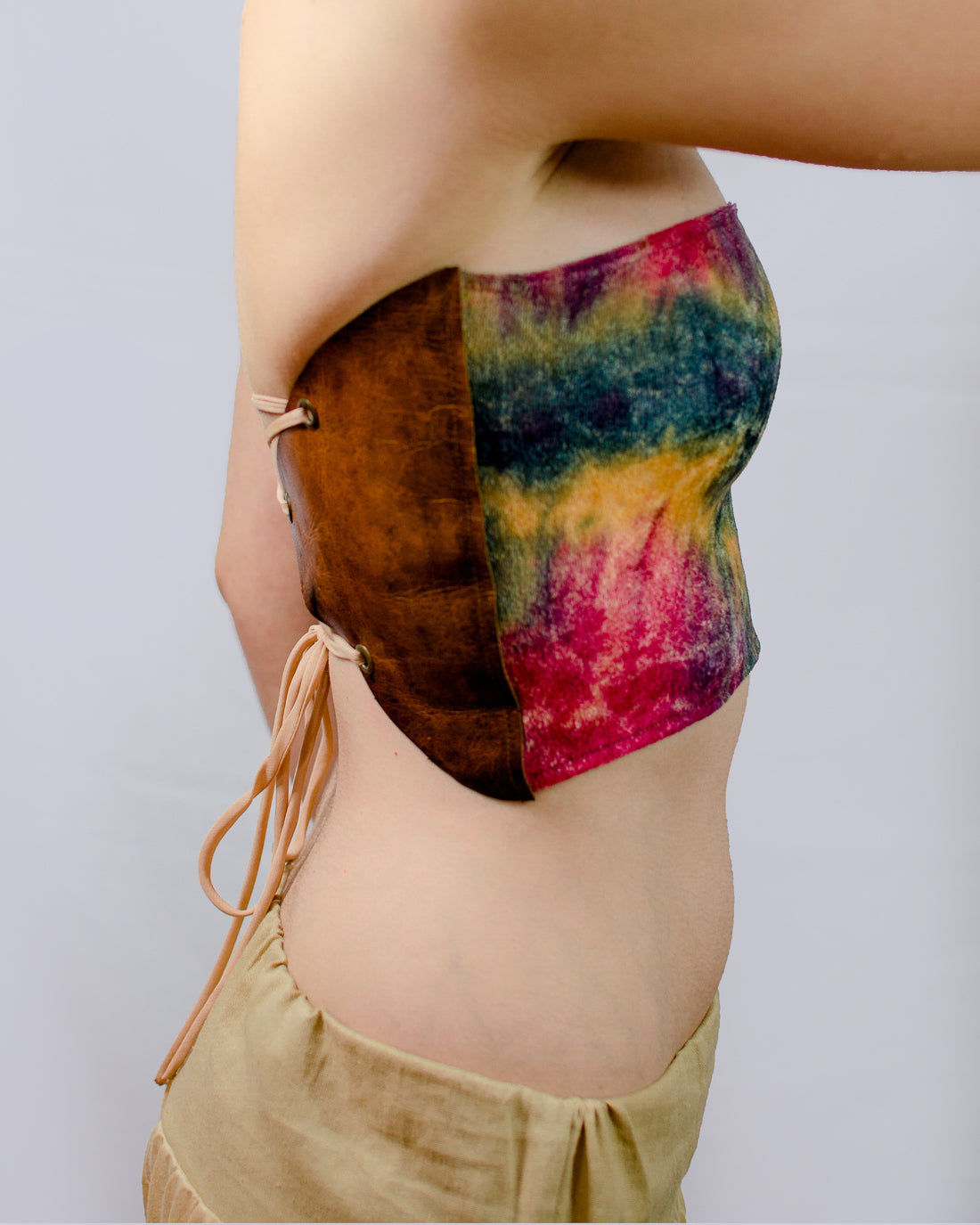 Bare Costa Leather Top - Rainbow