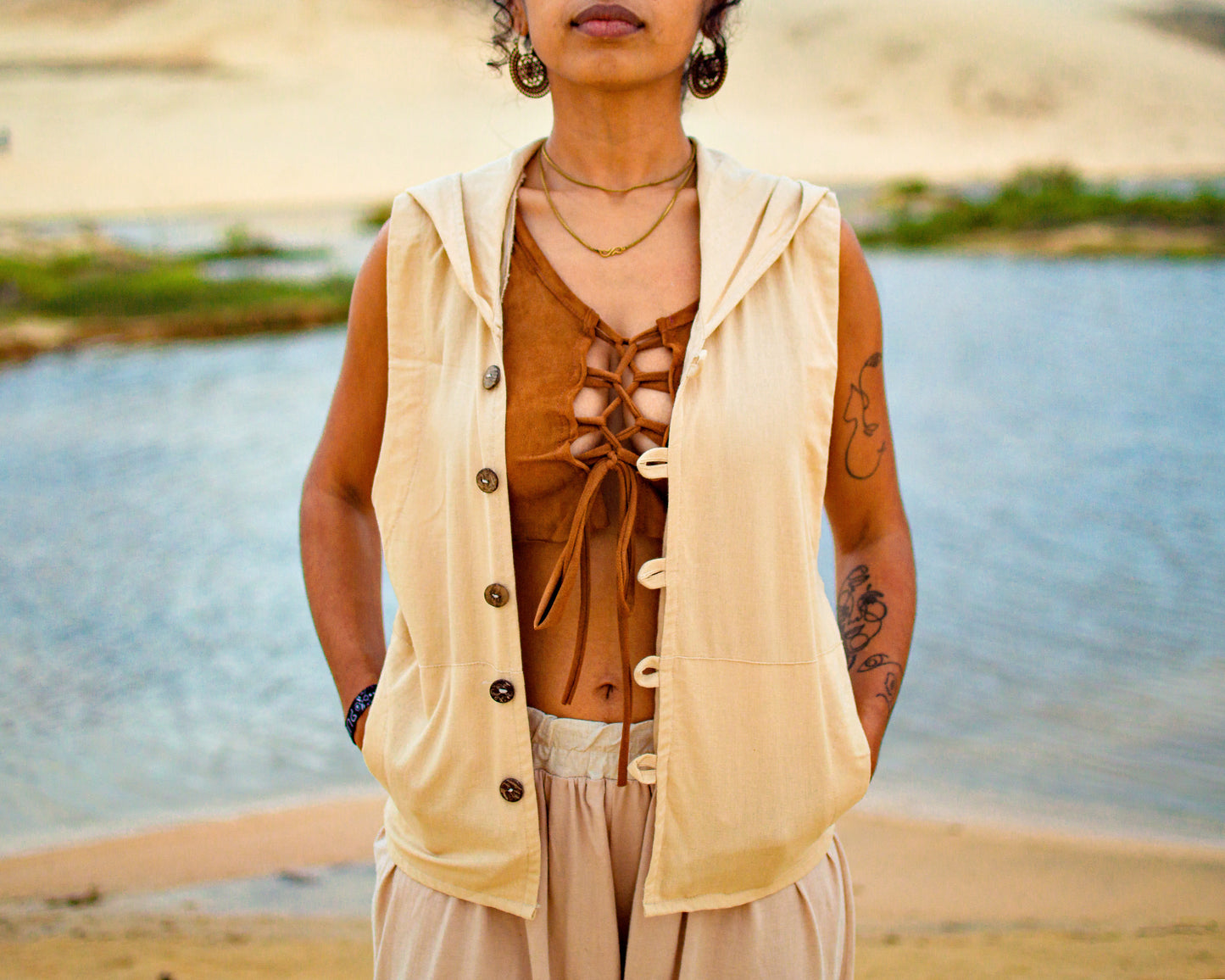 Samurai Vest - Raw Linen
