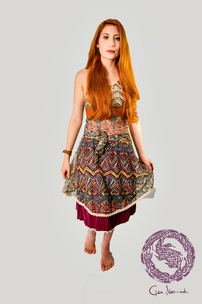 Multicolor Lace Wrap Skirt