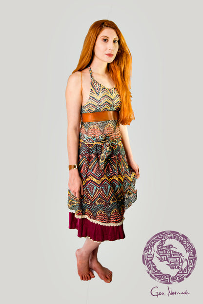 Multicolor Lace Wrap Skirt
