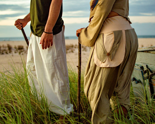 Hindu Pants in Cotton Fabric - Ivory