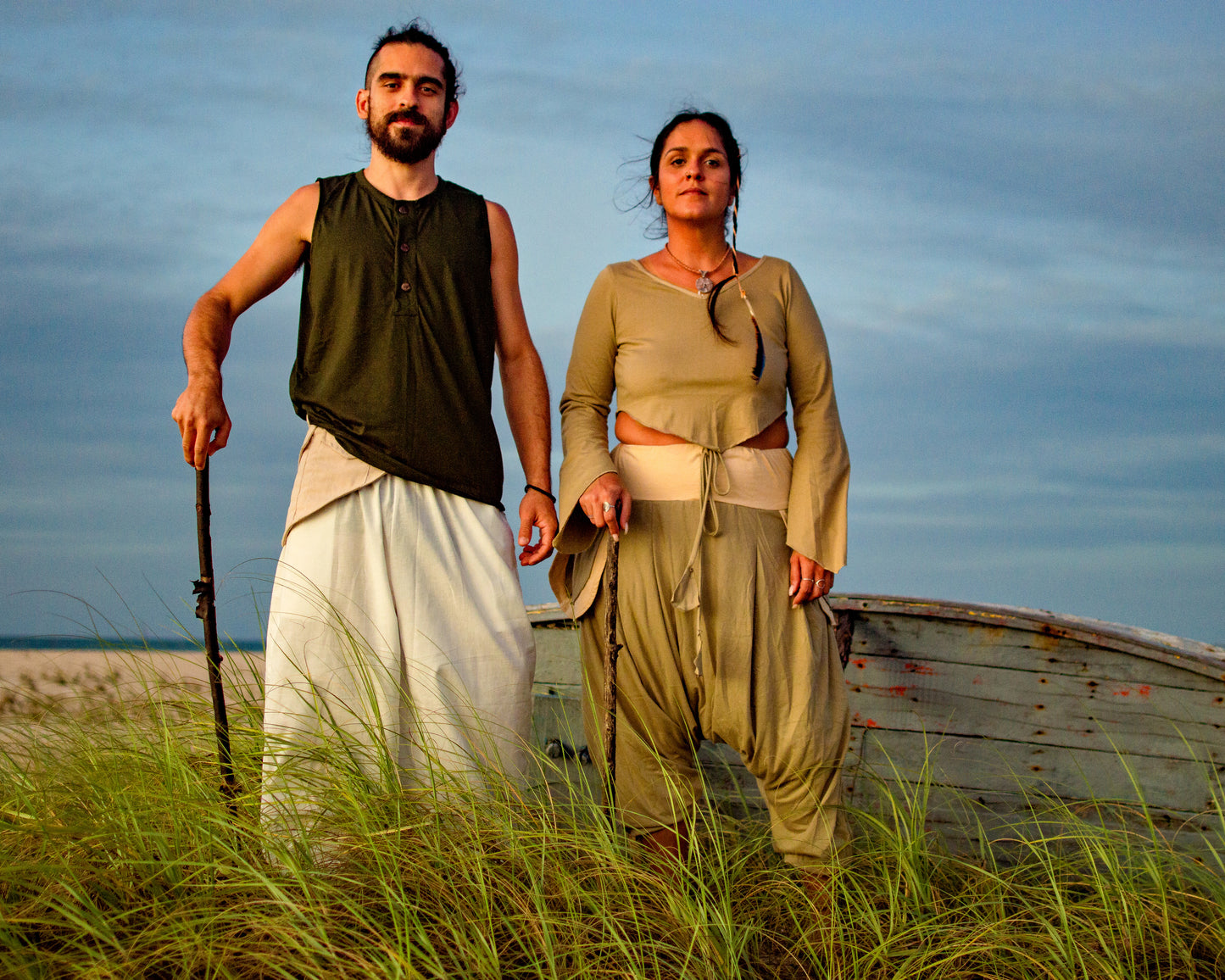 Calça Hindu em Tecido de Algodão - Marfim