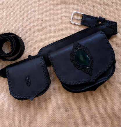 Cartucheira e Bolsa c. Pedra 2x1 - Preta