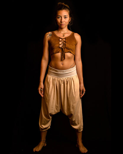 Thai Shorts with Linen - Beige