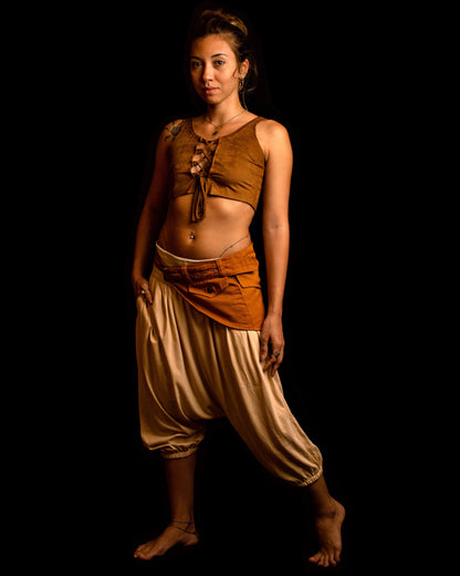 Thai Shorts with Linen - Beige