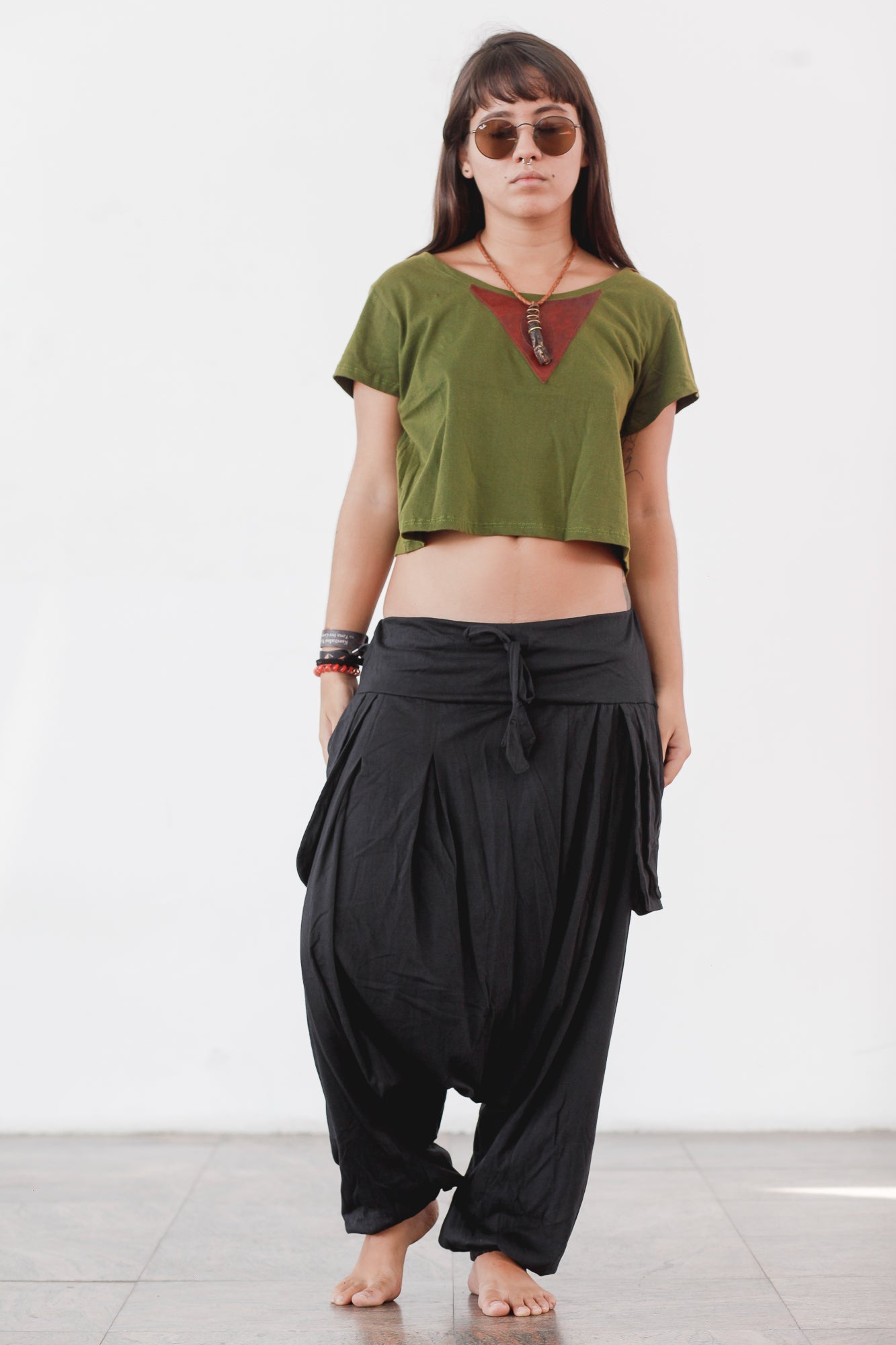 Cropped Goa w/ Leather - Verde Jardim Ecológico