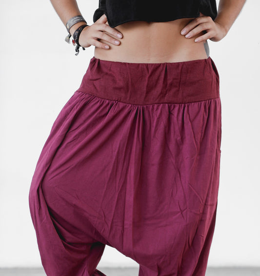 Thai Shorts with Linen - Wine