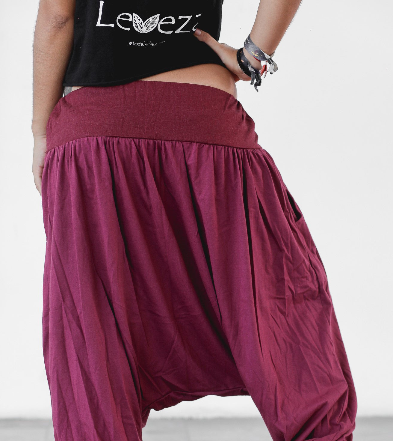 Thai Shorts with Linen - Wine