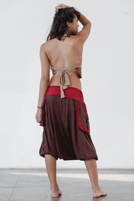 Bermuda Om - Brown with Wine Suede