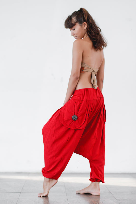 Top with leather flap - Ecological Beige