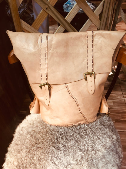 Natural Leather Backpack