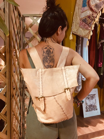 Natural Leather Backpack