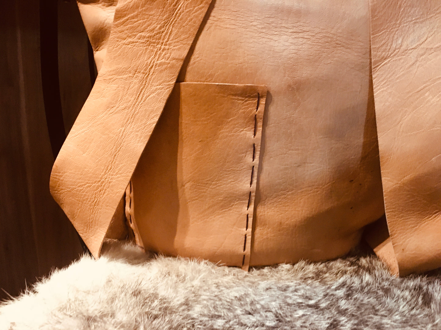 Natural Leather Backpack
