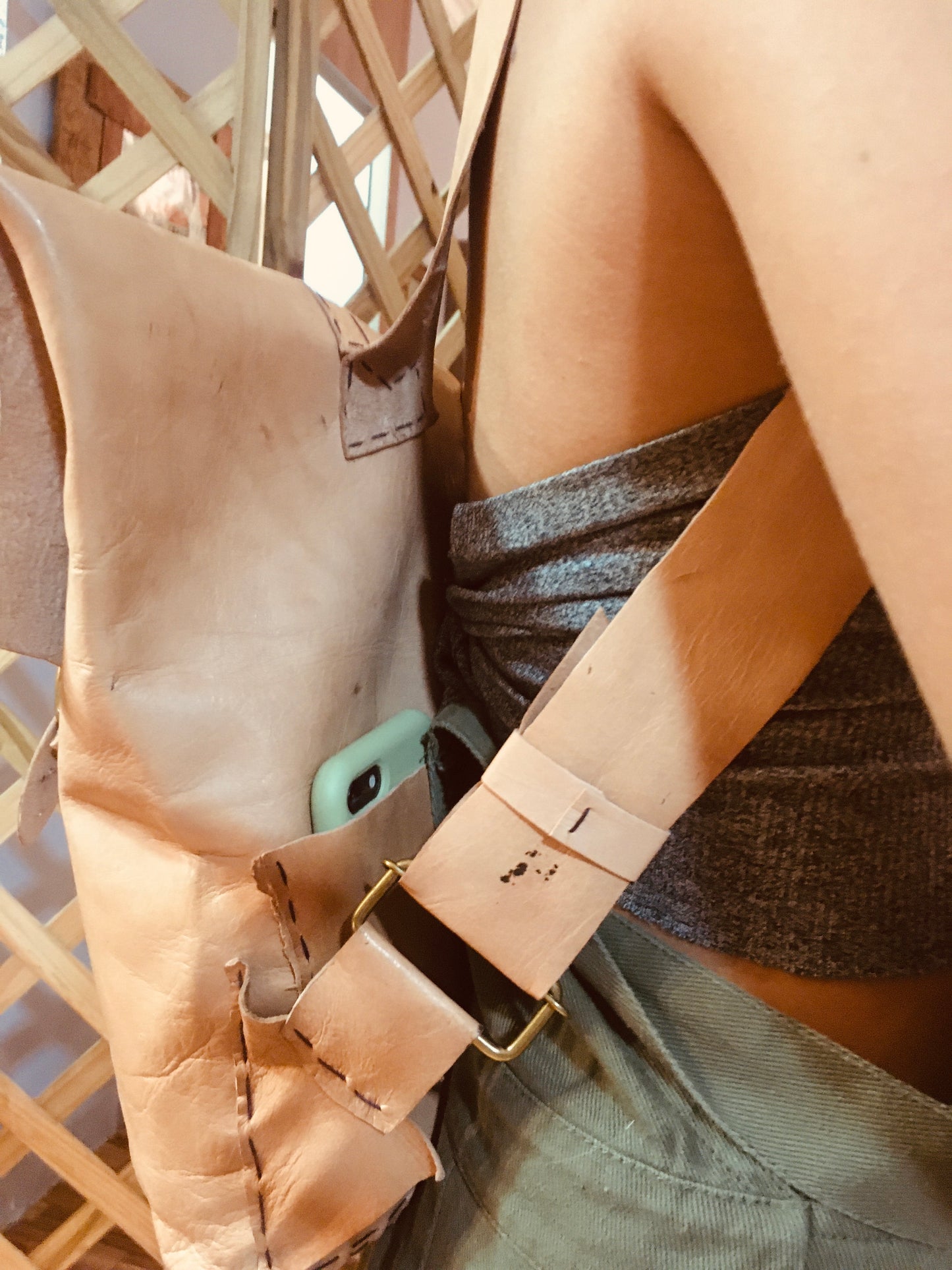 Natural Leather Backpack