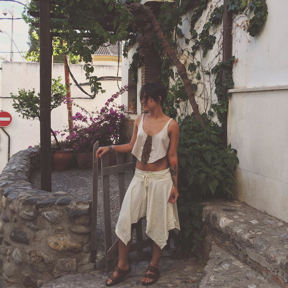 Nomad Skirt in Organic Cotton - Champagne